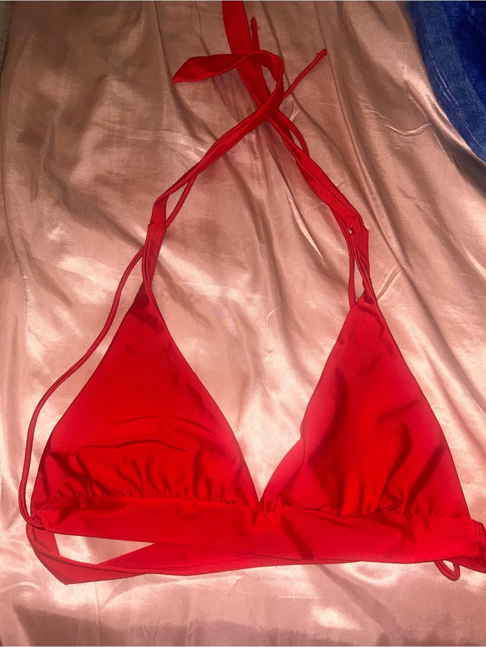 SHEIN Red Triangle Bikini Top